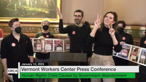 Vermont Workers Center Press Conference 1/12