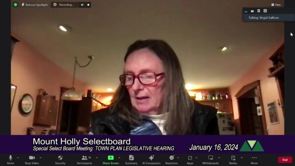 Mount Holly Selectboard- Public Hrg. on Town Plan