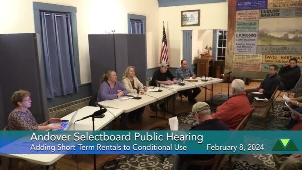Andover Selectboard- Public Hrg. on Short Term Rentals