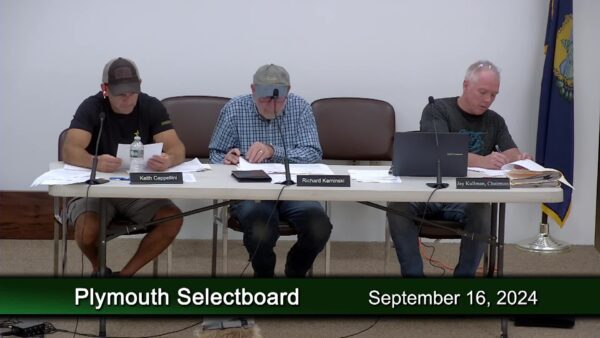 Plymouth Selectboard 9/16