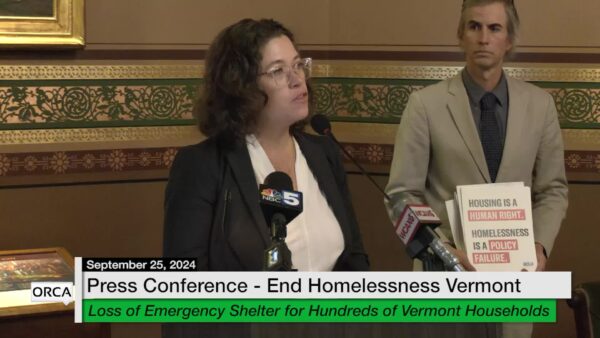 Press Conference for End Homelessness VT