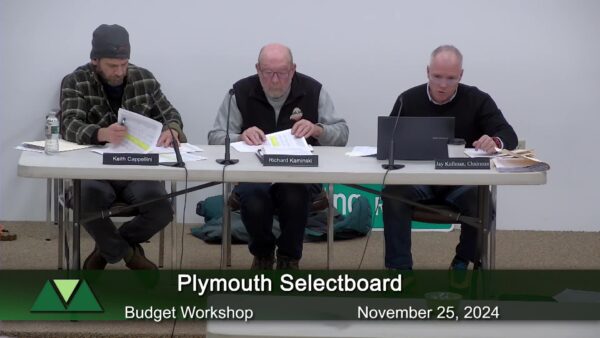 Plymouth Selectboard- Budget Workshop
