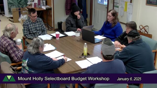 Mount Holly Selectboard Budget Meeting 1/6