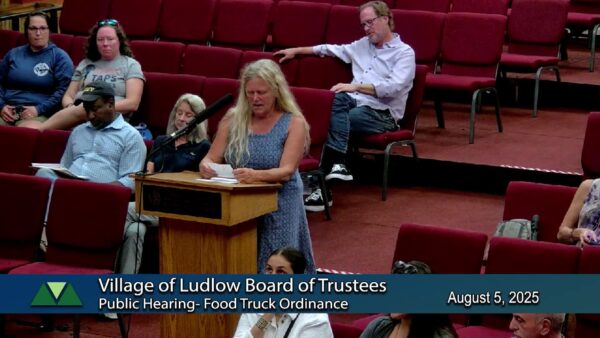 Ludlow Village Public Hearing- Food Truck Ordinance 8/5