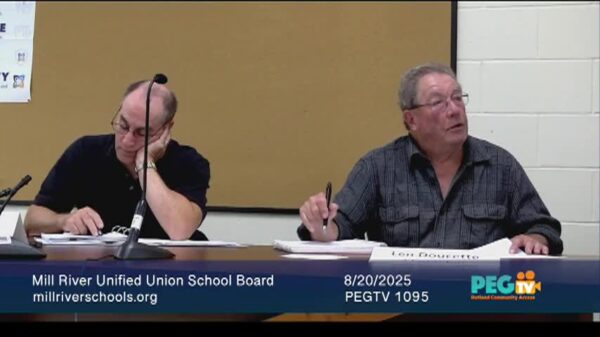 Mill River Unified Union School District Board 8/20