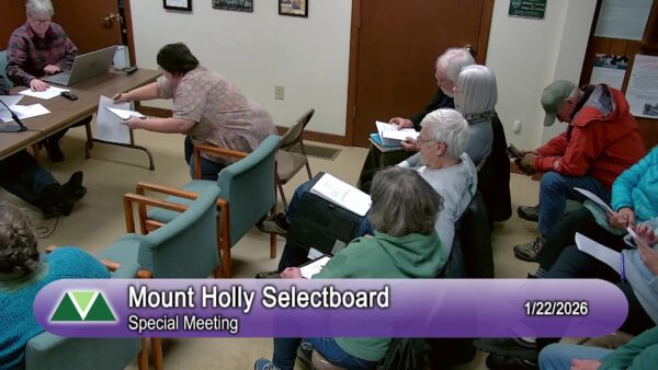 Mount Holly Selectboard Special Meeting 1/22