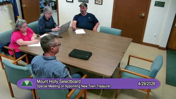 Mt. Holly Selectboard special mtg. 4/29