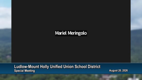 Ludlow-Mount Holly UU School District Board Special Meeting 8/20